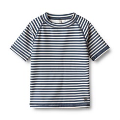 Wheat swim T-shirt Jackie SS - Indigo stripe